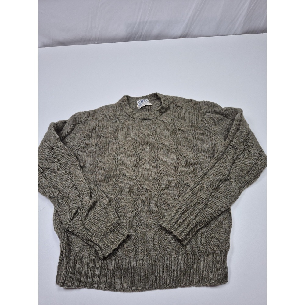 Vintage Izod Lacoste Sweater Mens XL Gray Wool Cable Knit Hong Kong 80s